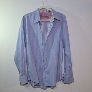 Robert Graham Light Blue Striped Button Down Shirt